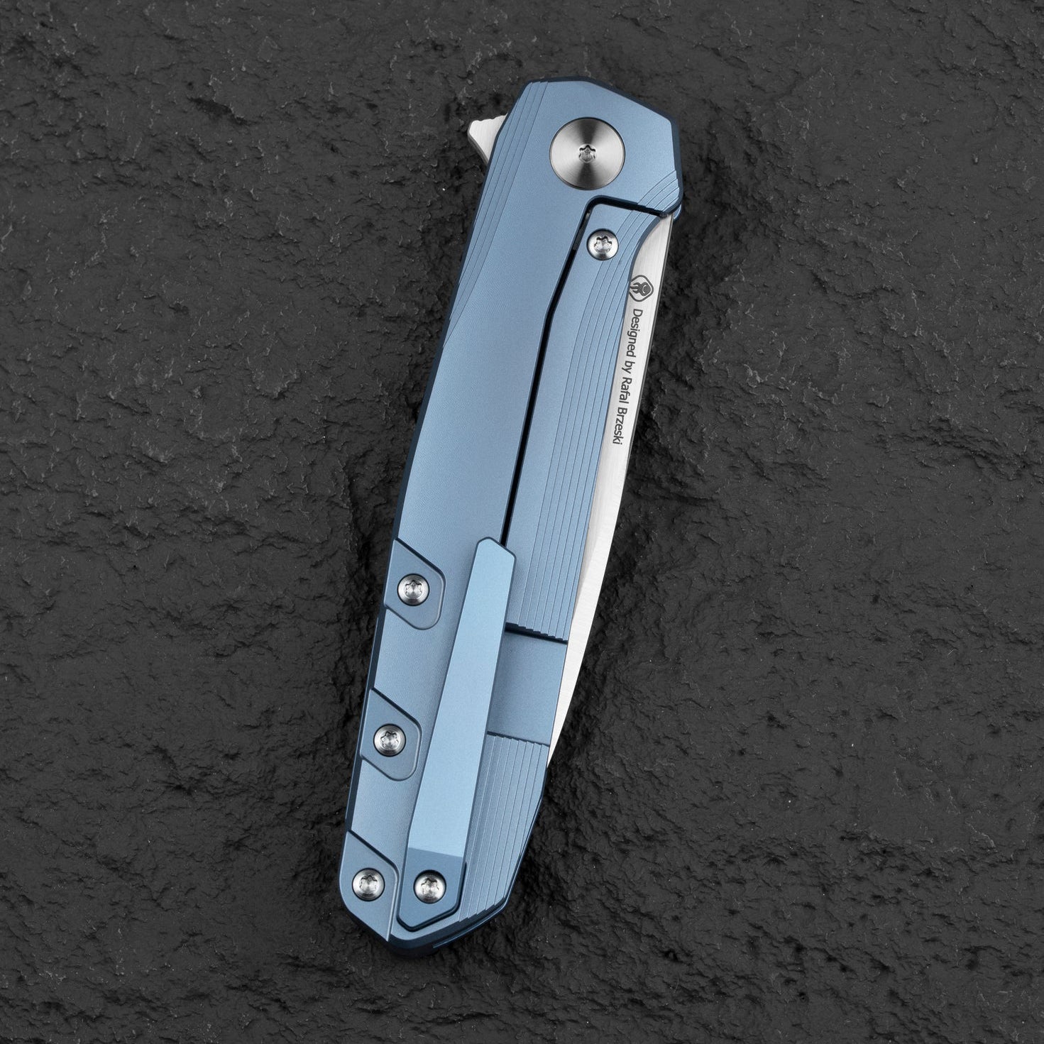 Bestech Knives 9 BT2408C Satin M390 Blade Blue Titanium Handle Edc Folding Knife