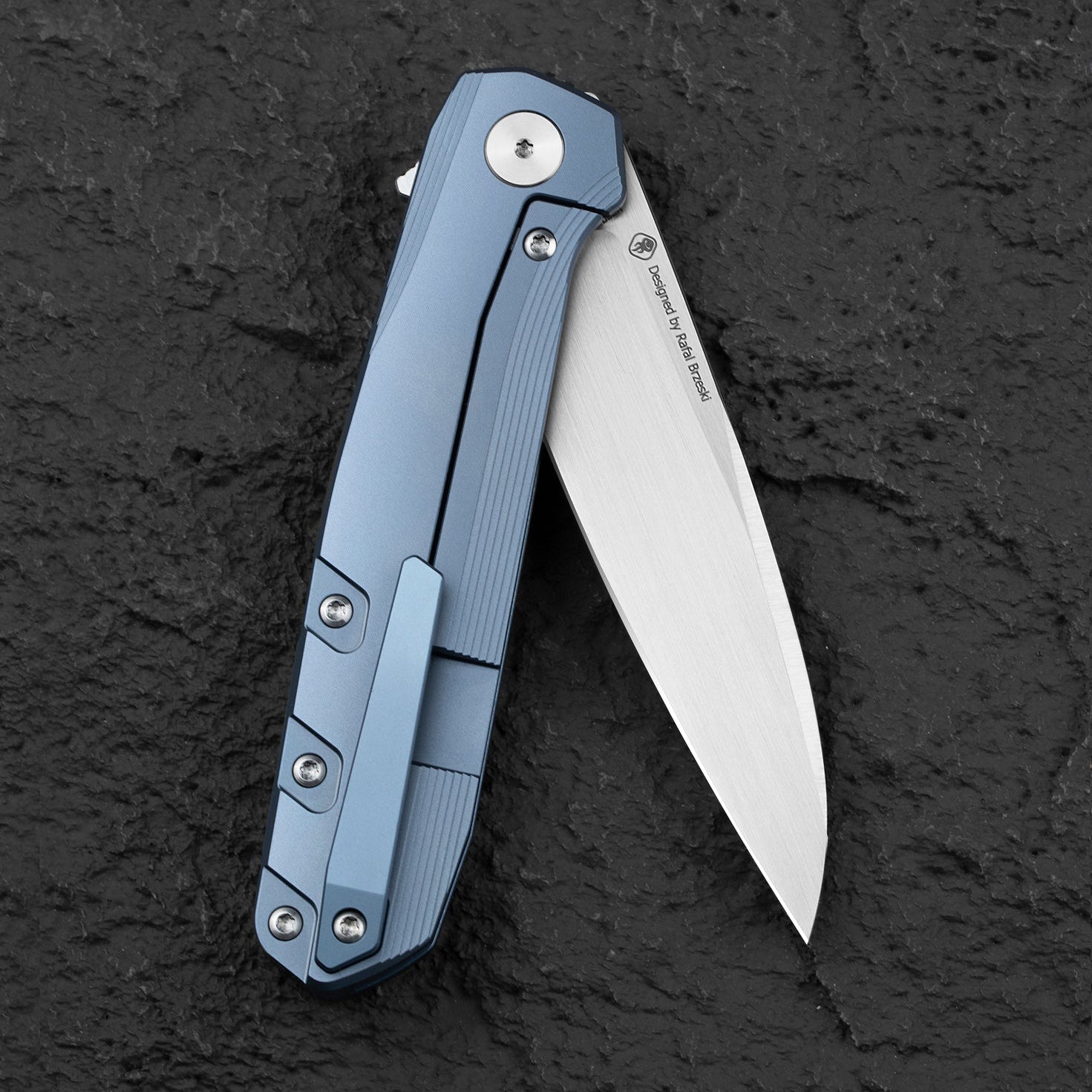 Bestech Knives 9 BT2408C Satin M390 Blade Blue Titanium Handle Edc Folding Knife