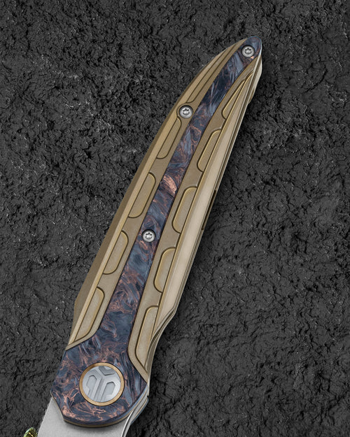 Bestech Prydwen BT2409B Magnacut Blade Titanium Handle Frame Lock Folding Knife