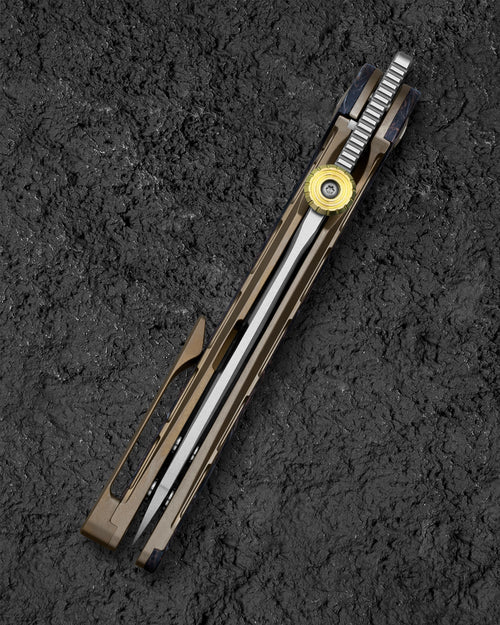 Bestech Prydwen BT2409B Magnacut Blade Titanium Handle Frame Lock Folding Knife