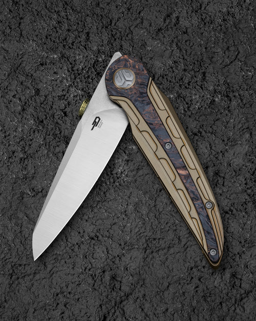 Bestech Prydwen BT2409B Magnacut Blade Titanium Handle Frame Lock Folding Knife