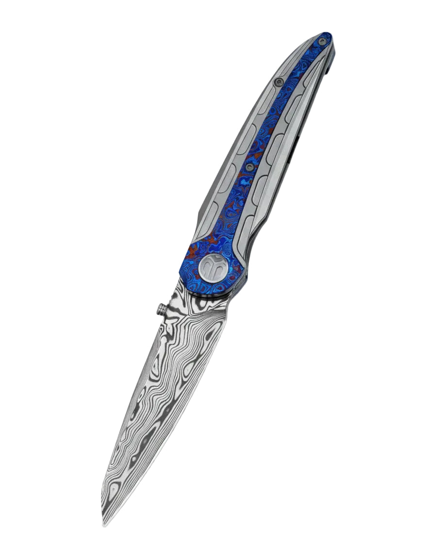 Bestech Prydwen BT2409E Damascus Blade Titanium+Timascus Inlay Handle Frame Lock Folding Knife