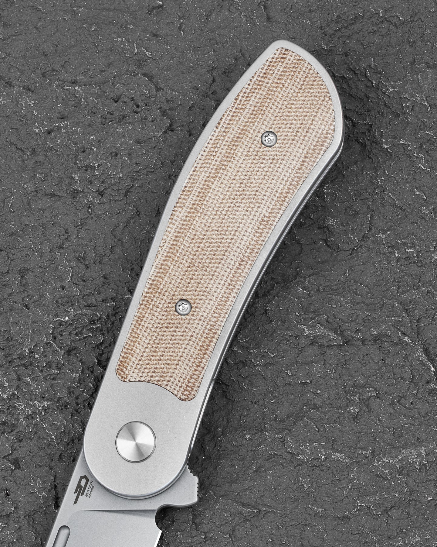 Bestech Vestige BT2411B MagnaCut Blade Titanium+Micarta Handle Frame Lock Folding Knife