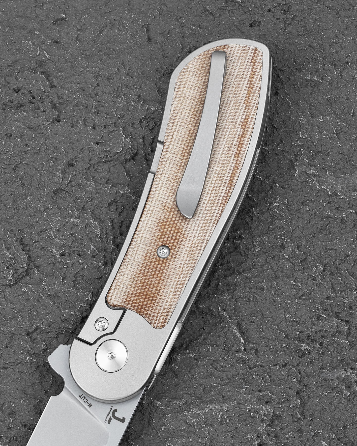 Bestech Vestige BT2411B MagnaCut Blade Titanium+Micarta Handle Frame Lock Folding Knife