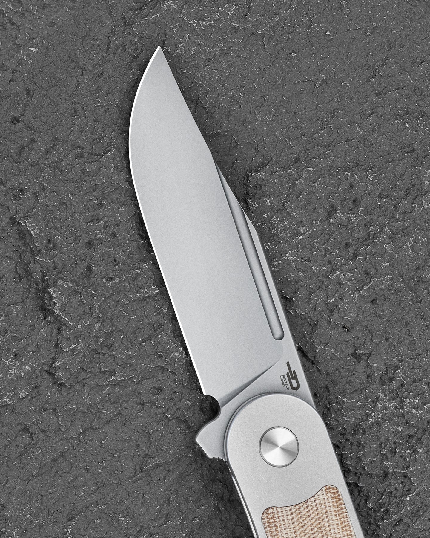 Bestech Vestige BT2411B MagnaCut Blade Titanium+Micarta Handle Frame Lock Folding Knife