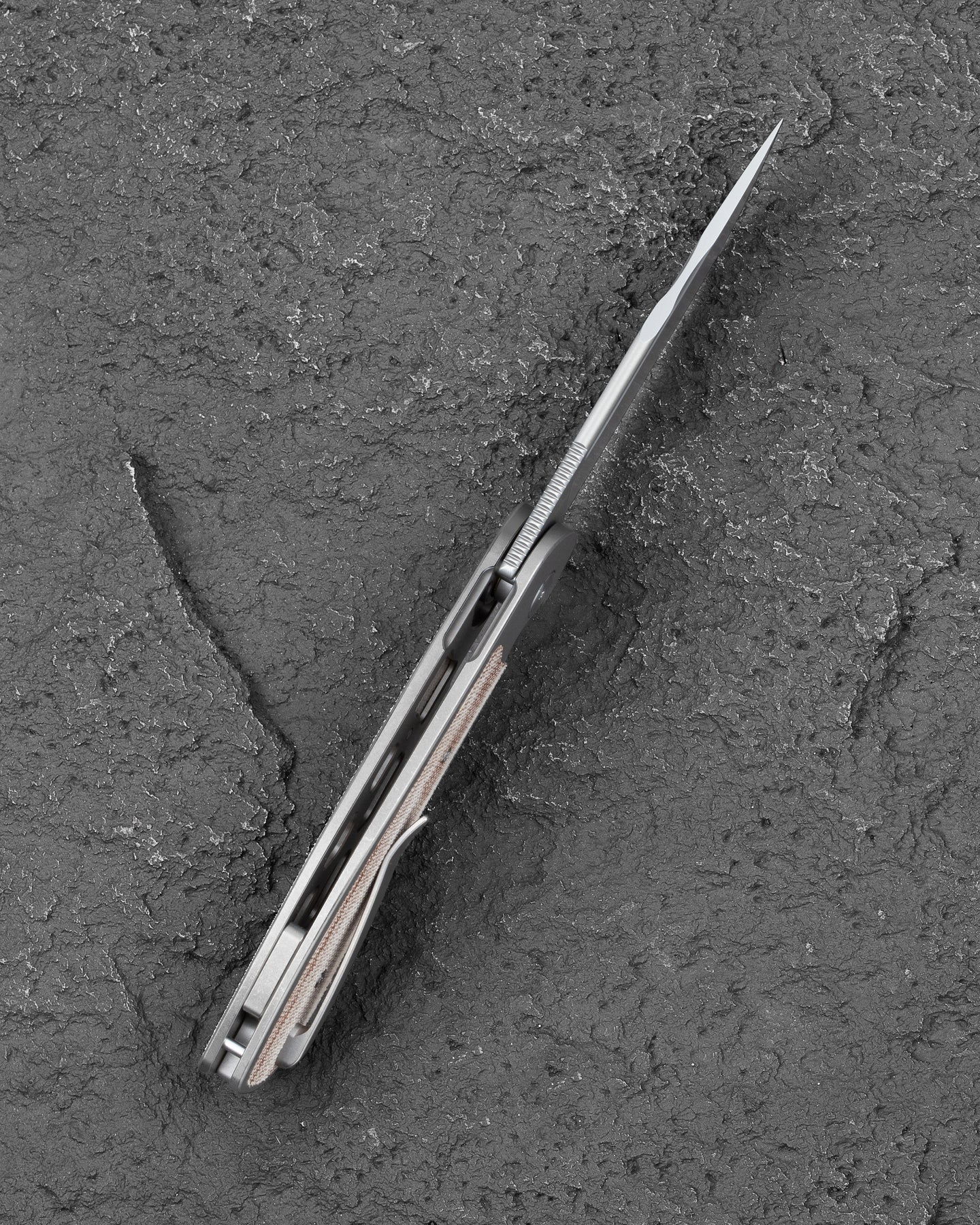 Bestech Vestige BT2411B MagnaCut Blade Titanium+Micarta Handle Frame Lock Folding Knife