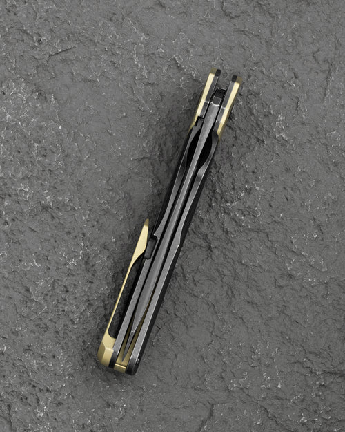 Bestech Excentrxc BT2412B M390 Blade Titanium Handle Frame Lock Folding Knife