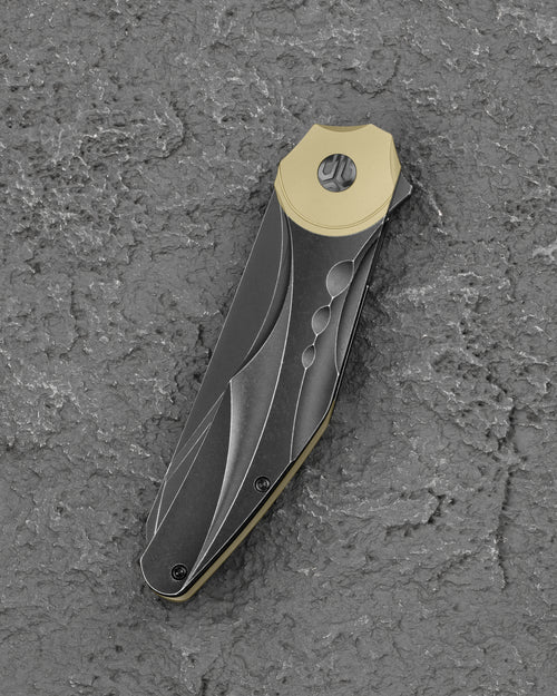 Bestech Excentrxc BT2412B M390 Blade Titanium Handle Frame Lock Folding Knife