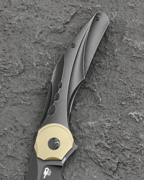 Bestech Excentrxc BT2412B M390 Blade Titanium Handle Frame Lock Folding Knife