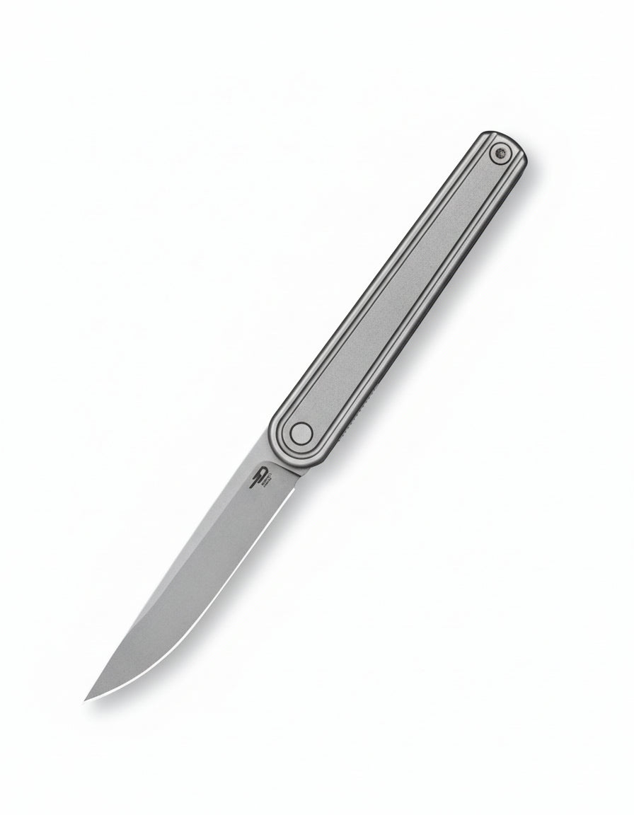 Bestech INK BT2502A MagnaCut Blade Silver Titanium Handle Liner Lock Folding Knife