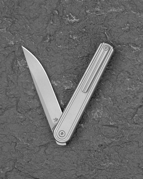 Bestech INK BT2502A MagnaCut Blade Silver Titanium Handle Liner Lock Folding Knife