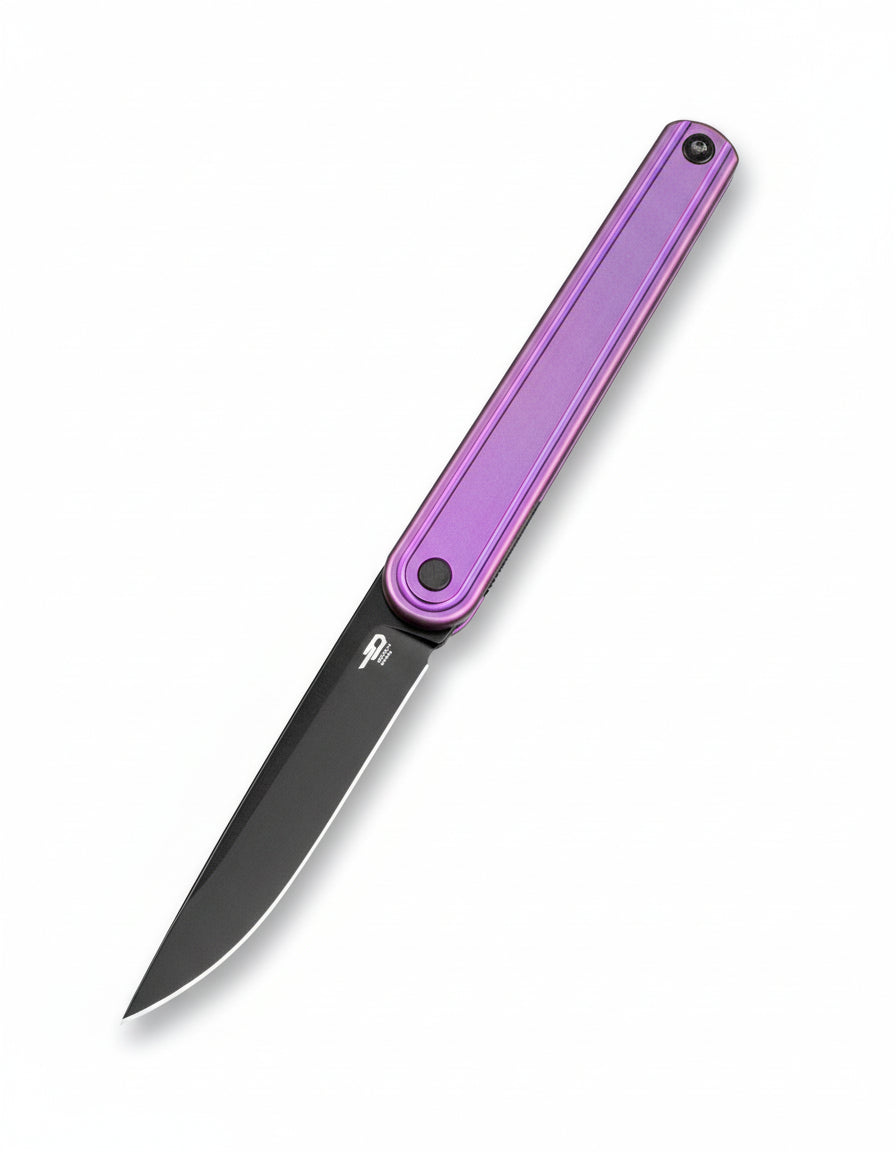 Bestech INK BT2502C MagnaCut Blade Purple Titanium Handle Liner Lock Folding Knife