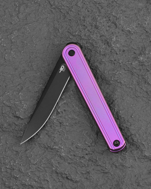 Bestech INK BT2502C MagnaCut Blade Purple Titanium Handle Liner Lock Folding Knife