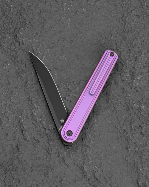 Bestech INK BT2502C MagnaCut Blade Purple Titanium Handle Liner Lock Folding Knife