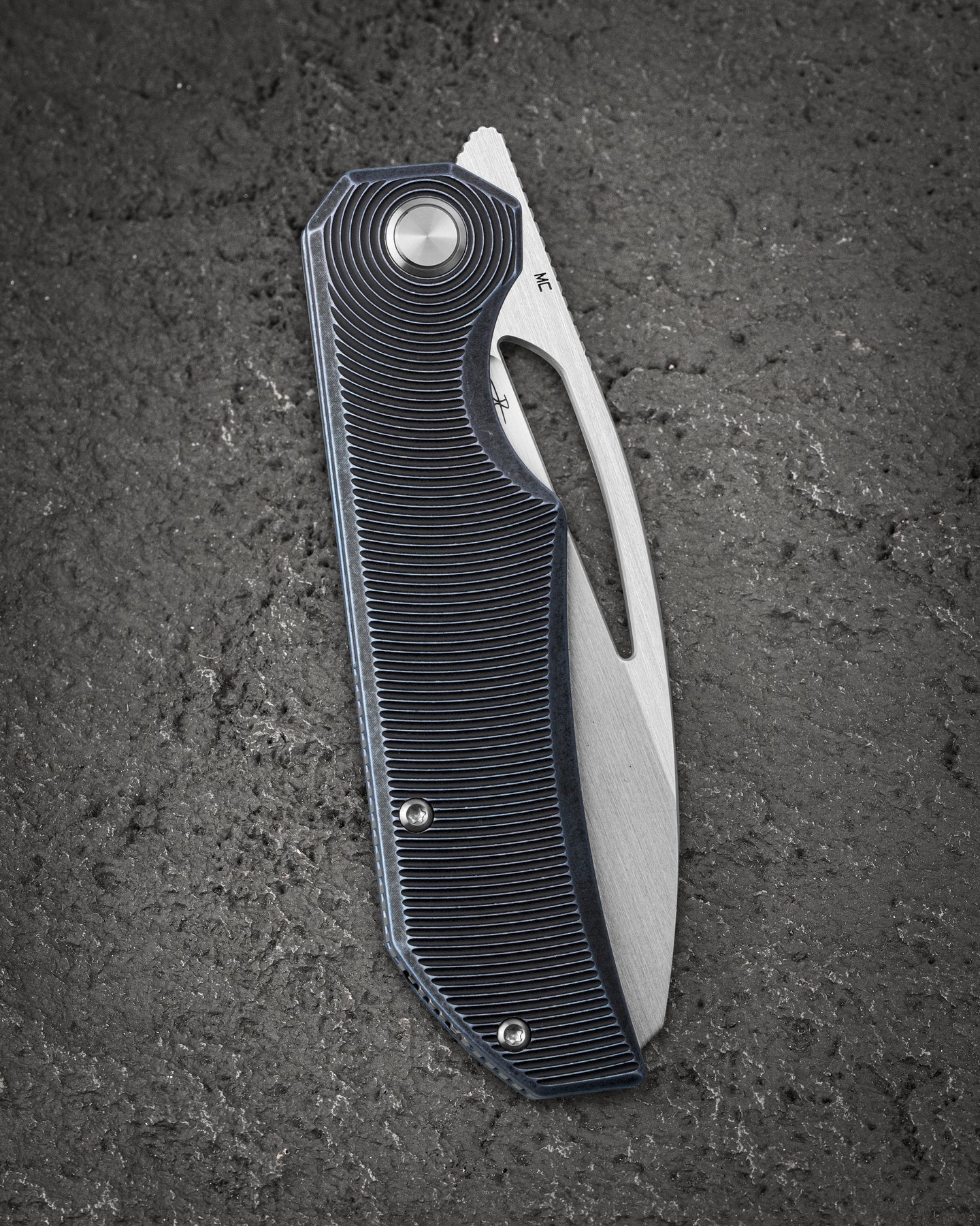 Bestech Taipan BT2503D-L (Left-Hand Version) Hollow Grinds MagnaCut Blade Titanium Handle Frame Lock Folding Knife