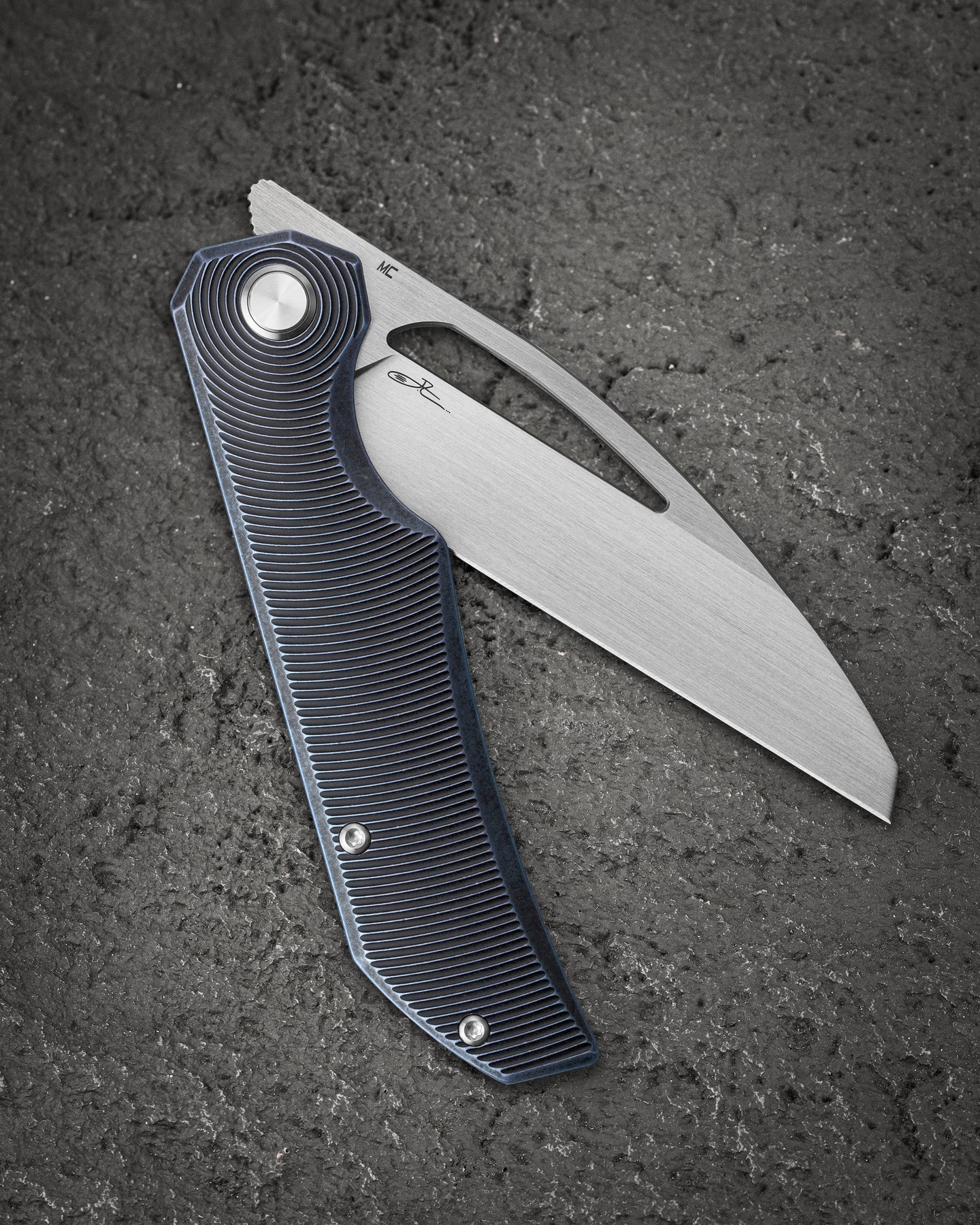 Bestech Taipan BT2503D-L (Left-Hand Version) Hollow Grinds MagnaCut Blade Titanium Handle Frame Lock Folding Knife