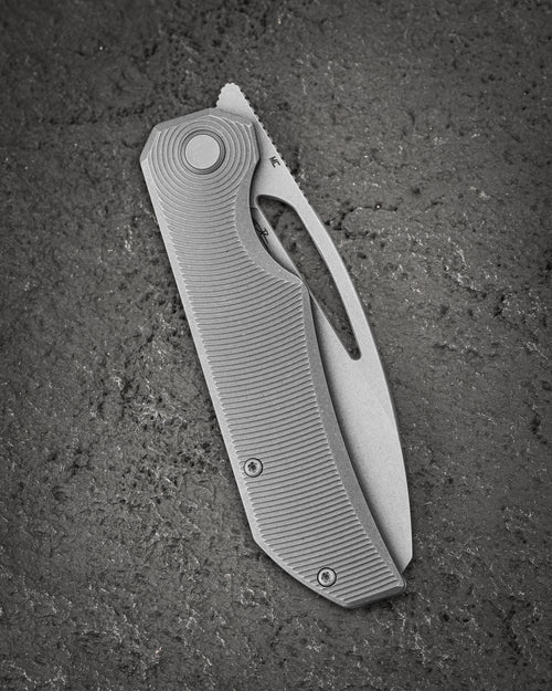 Bestech Taipan BT2503F-L (Left-Hand Version) Hollow Grinds MagnaCut Blade Titanium Handle Frame Lock Folding Knife
