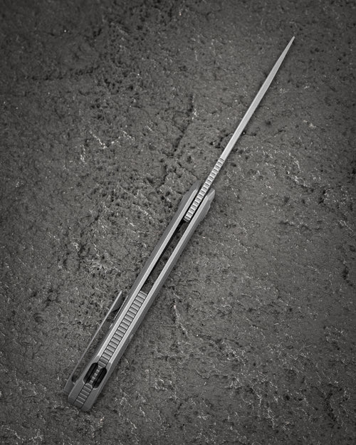 Bestech Taipan BT2503F-L (Left-Hand Version) Hollow Grinds MagnaCut Blade Titanium Handle Frame Lock Folding Knife