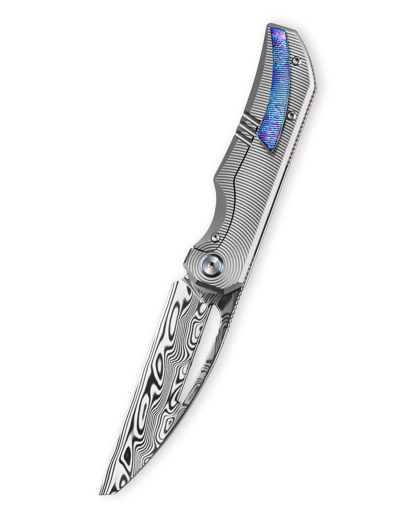 Bestech Taipan BT2503G Damascus Blade Titanium+Timascus Handle Frame Lock Folding Knife
