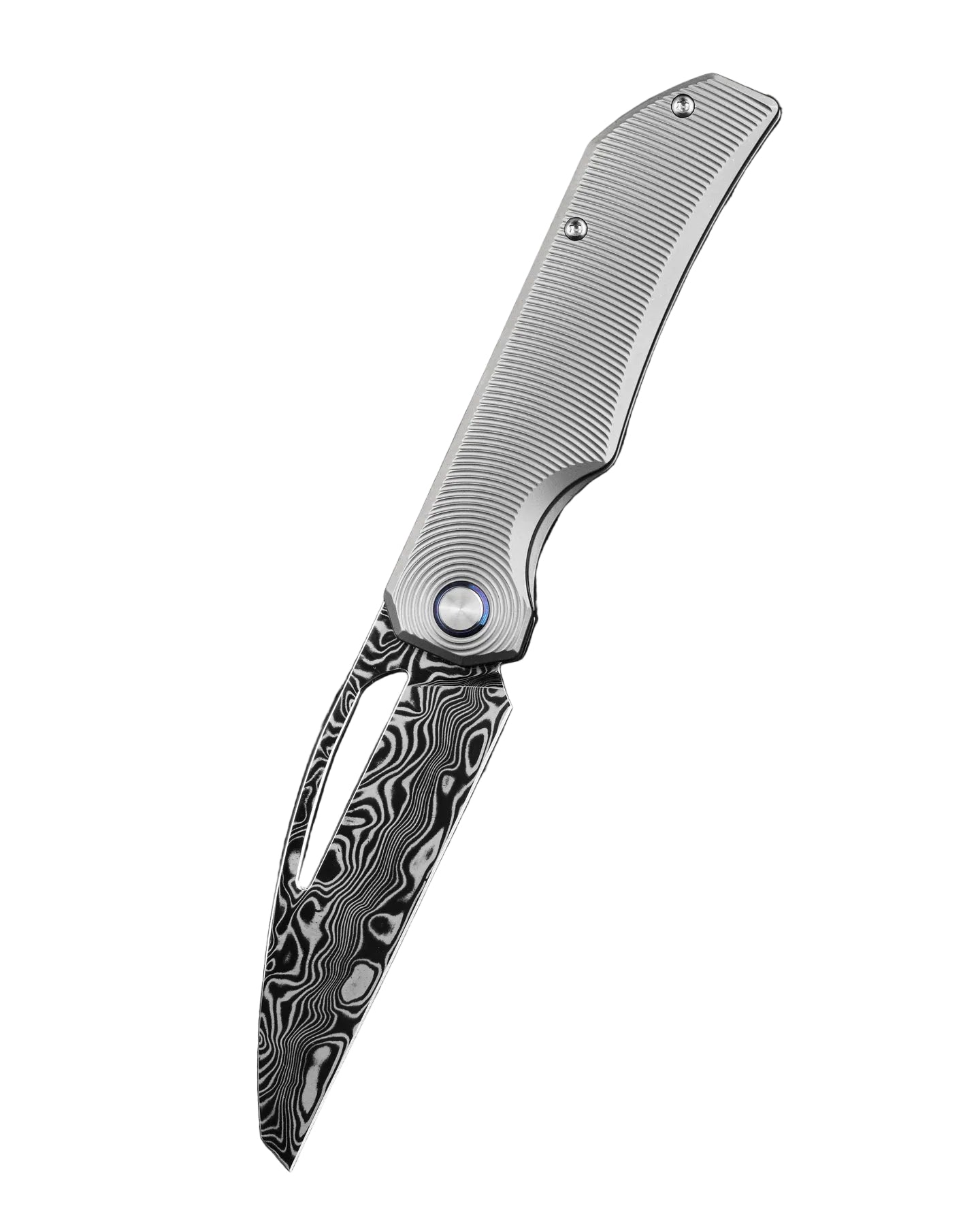 Navaja plegable Bestech Taipan BT2503G con hoja de Damasco y mango de titanio y Timascus con cierre Frame Lock