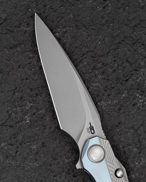 Bestech Wet Nellie BT2505A MagnaCut Blade Titanium Handle Button Frame Lock Folding Knife