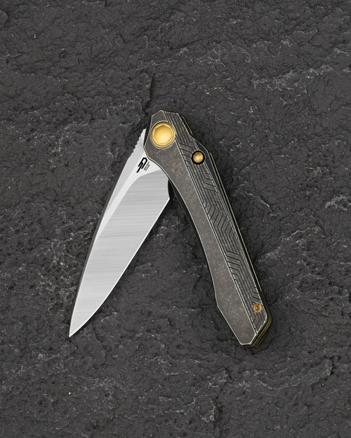 Bestech Wet Nellie BT2505C MagnaCut Blade Titanium Handle Button Frame Lock Folding Knife