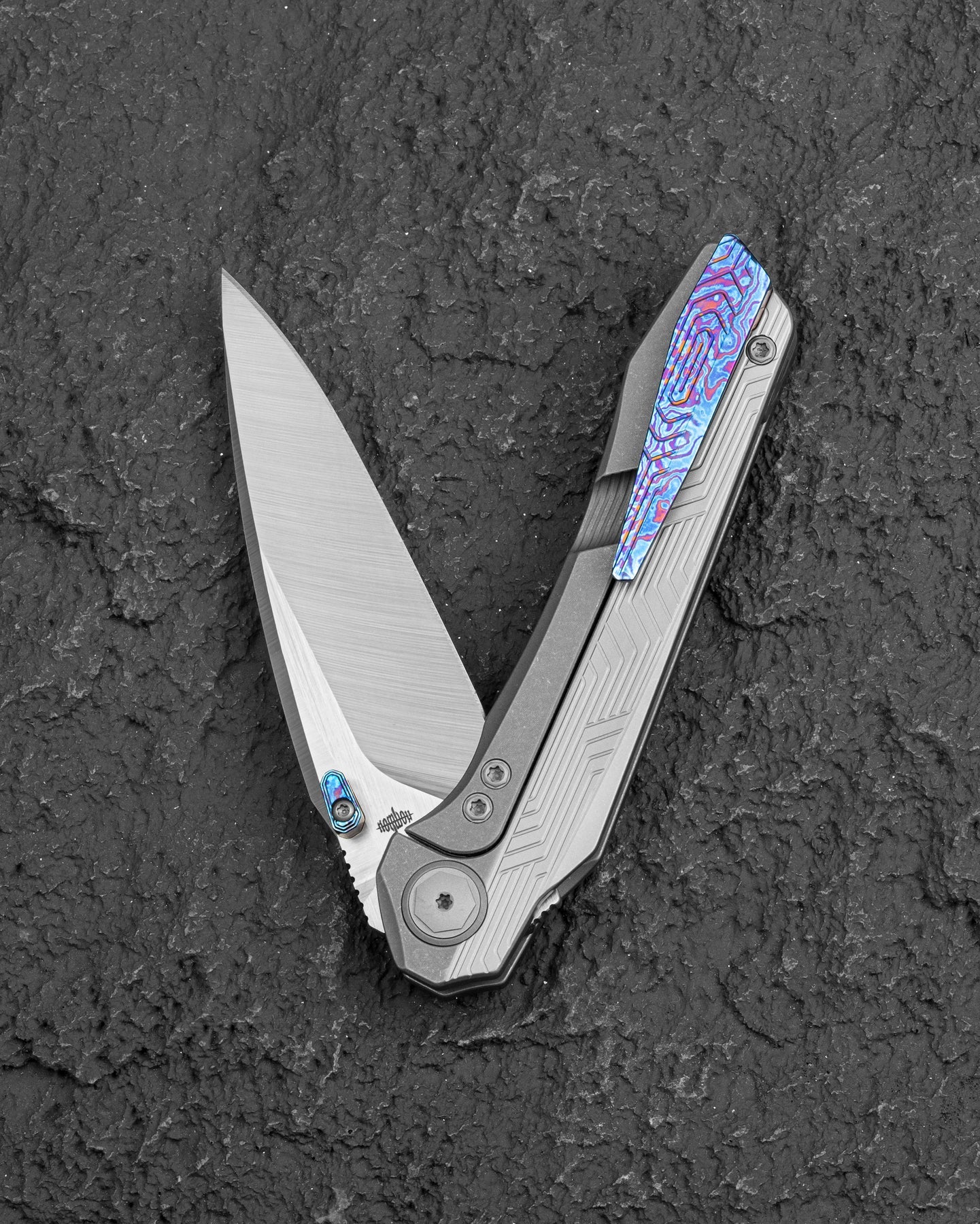 Bestech Wet Nellie BT2505E MagnaCut Blade Titanium Handle Button Frame Lock Folding Knife