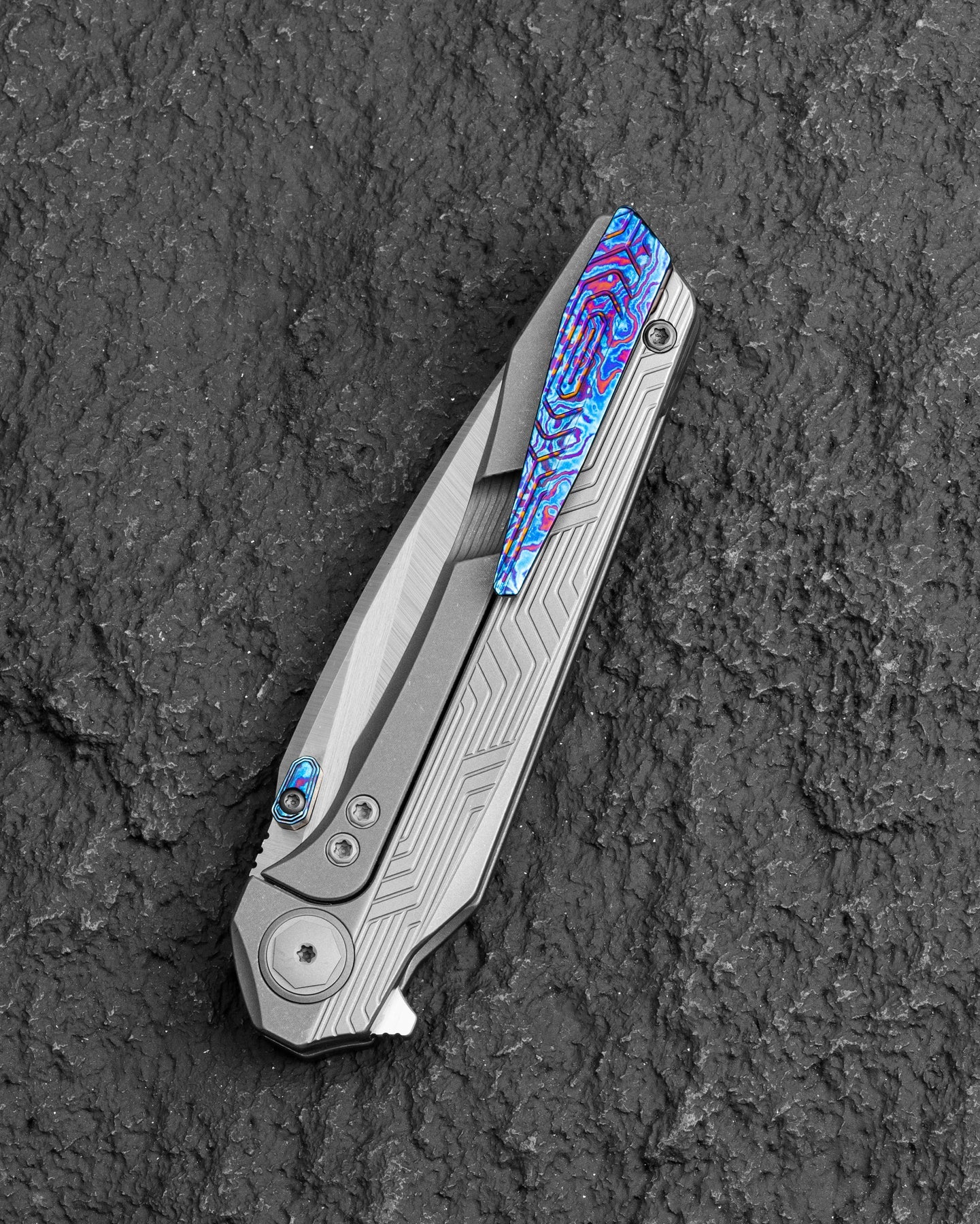 Bestech Wet Nellie BT2505E MagnaCut Blade Titanium Handle Button Frame Lock Folding Knife