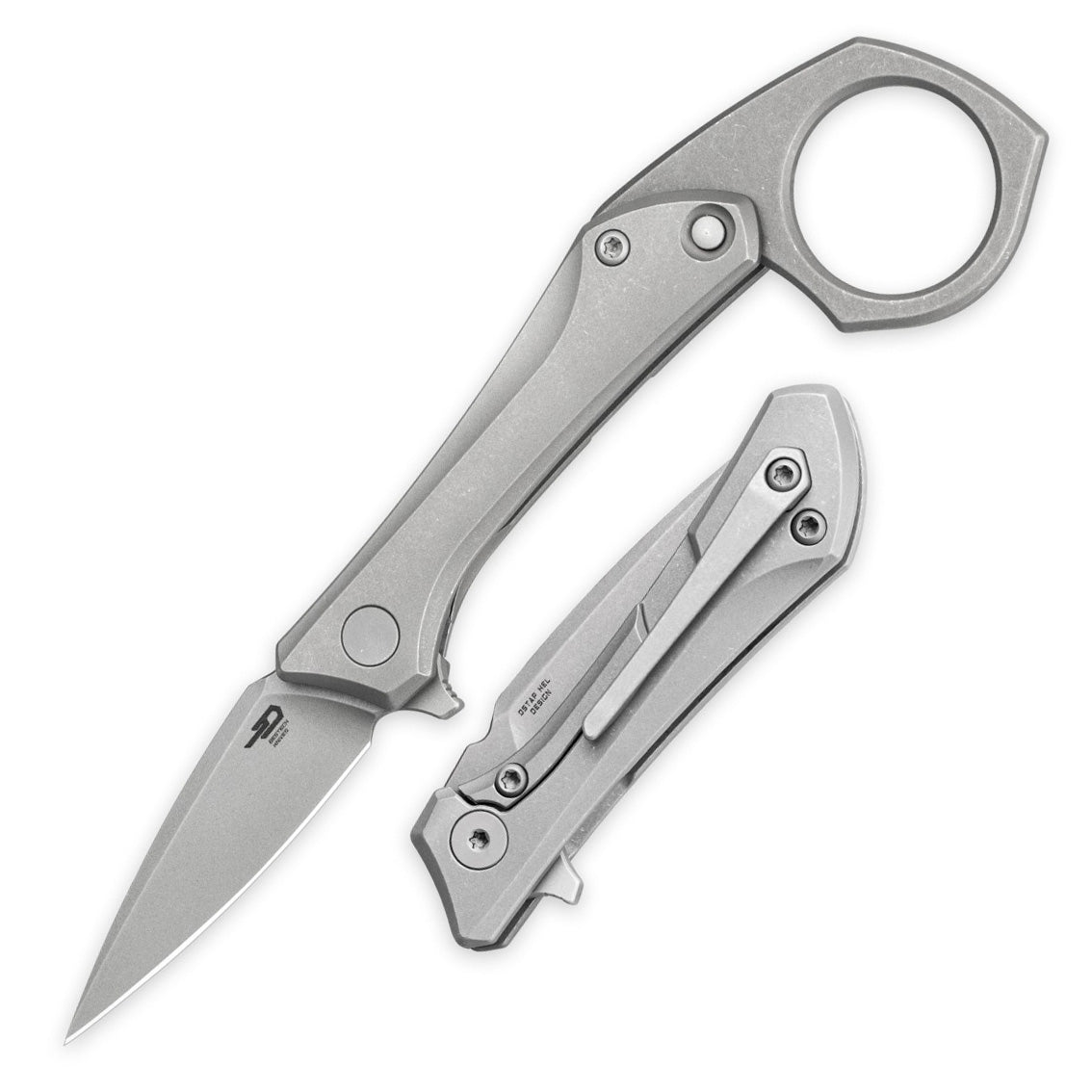 Bestech DUCI BT2605B CPM-20CV Blade Titanium Handle Frame Lock Folding Knives