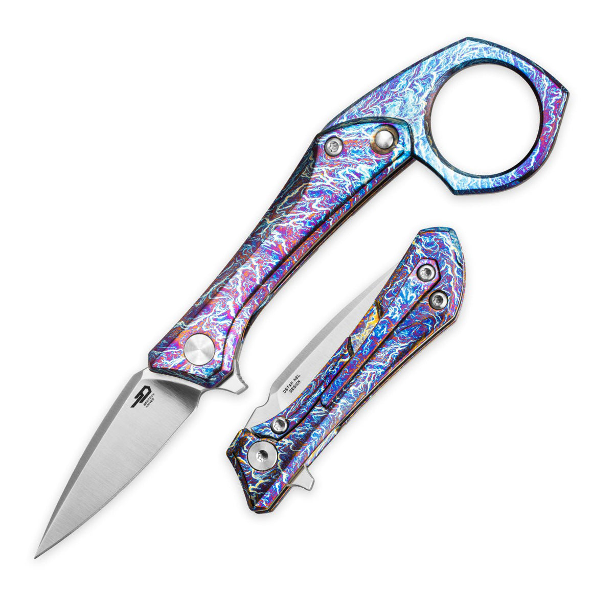 Bestech DUCI BT2605D Black CPM-20CV Blade Titanium Handle Frame Lock Folding Knives