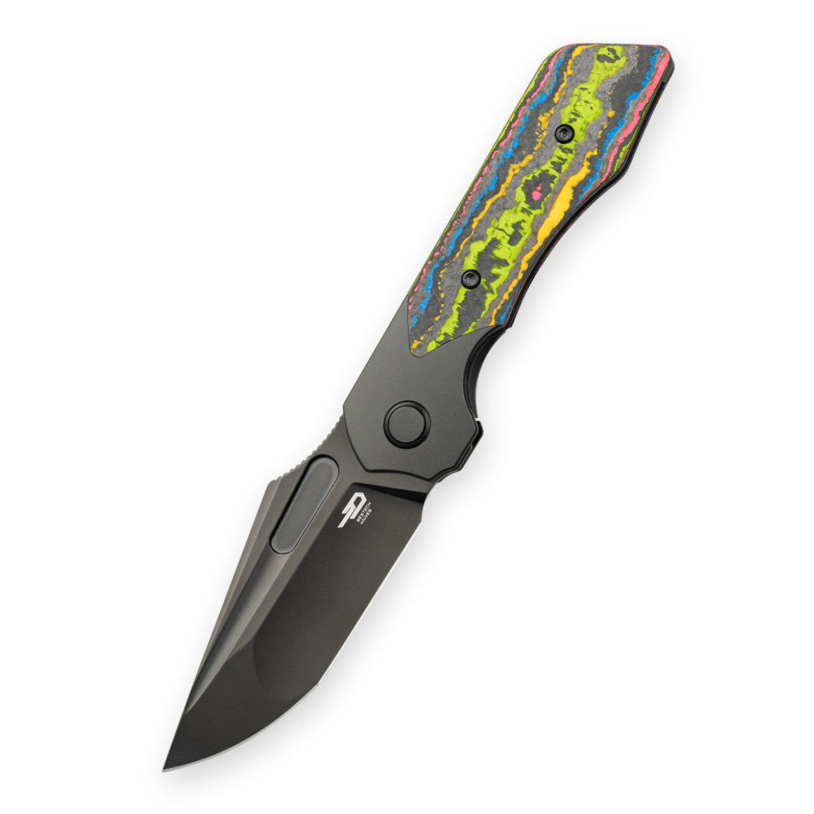 Bestech Dactyl BT2608F Magnacut Blade Titanium with Carbon Fiber Handle Bolster Frame Lock Folding Knife