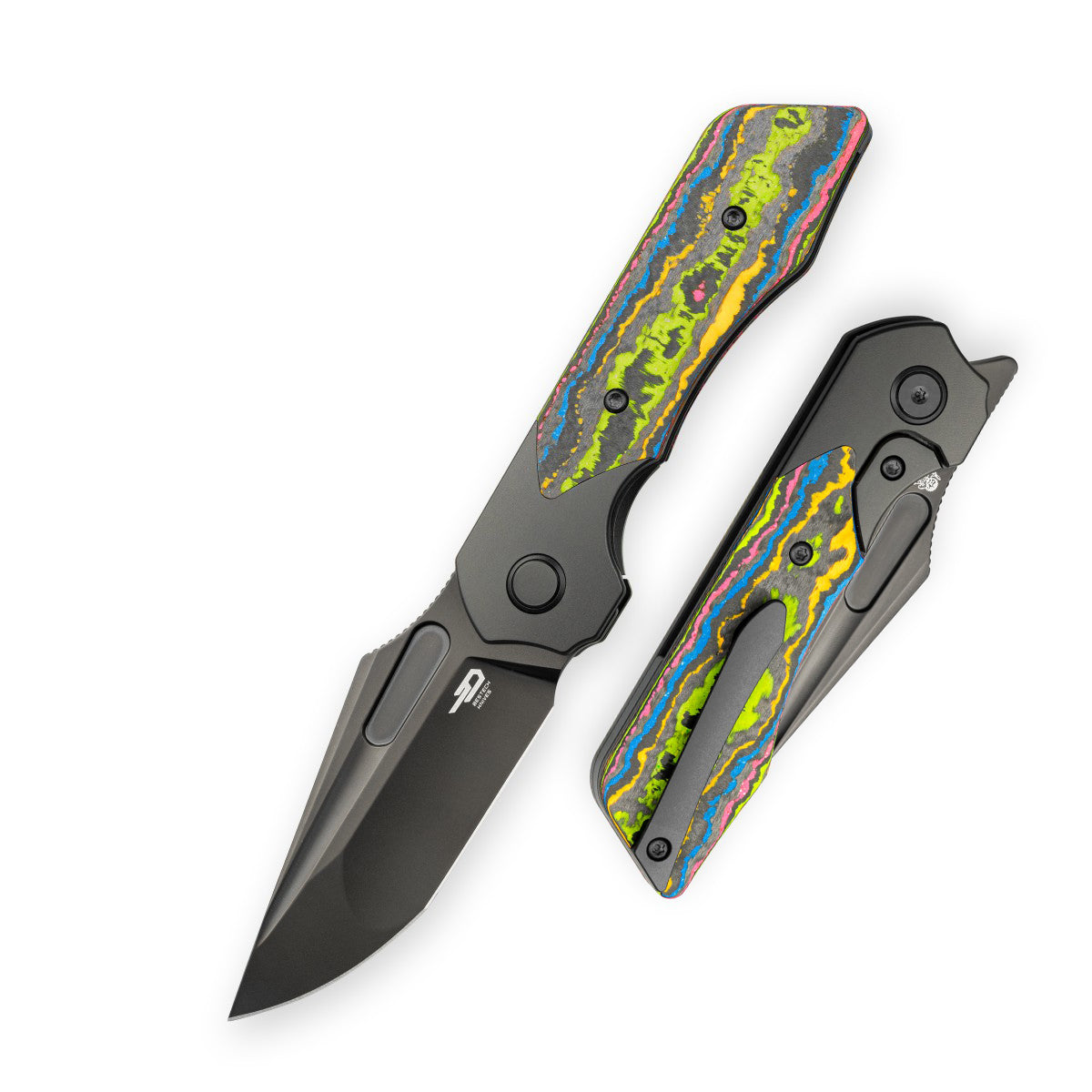 Bestech Dactyl BT2608F Magnacut Blade Titanium with Carbon Fiber Handle Bolster Frame Lock Folding Knife