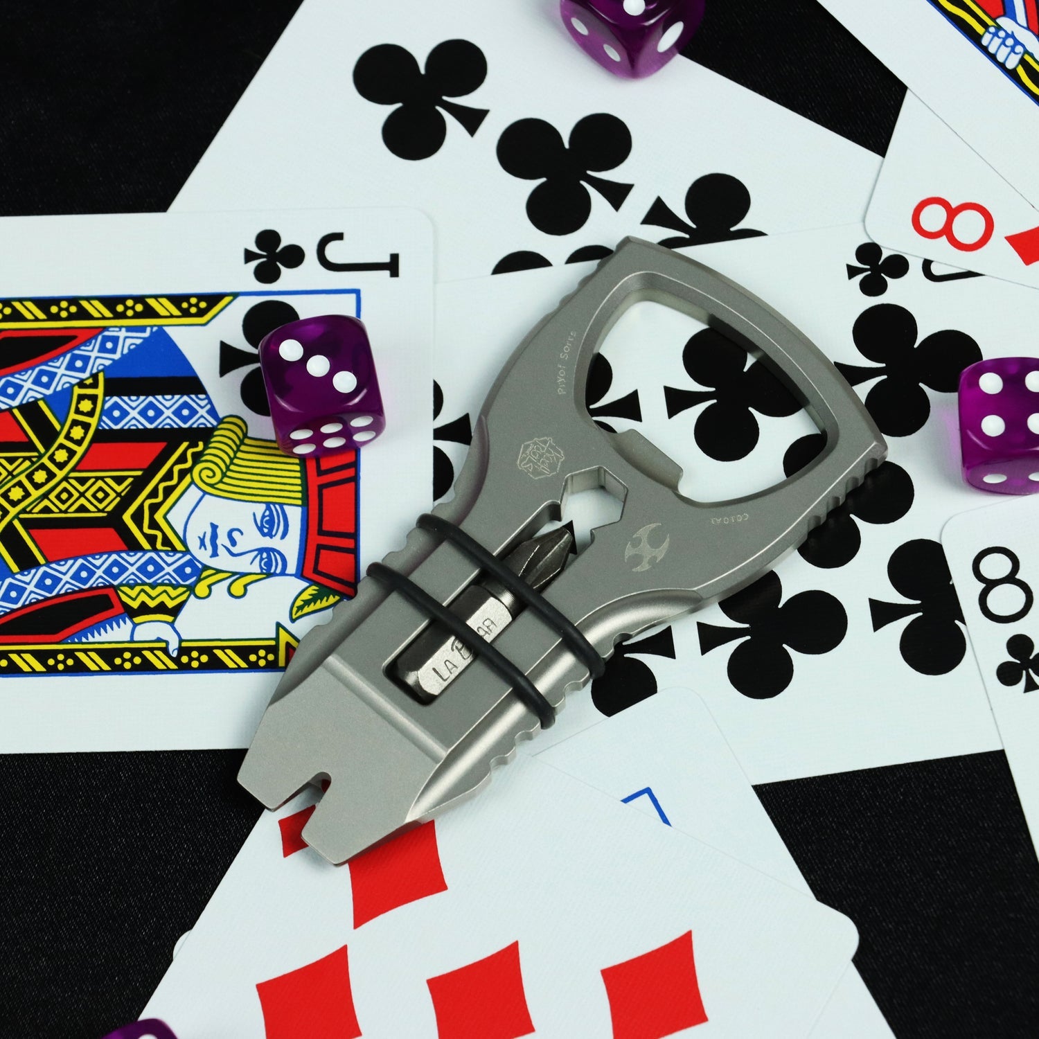 Kansept EDC PryofSorts C010A1 EDC Multi-Tool Beadblasted Titanium Bottle Opener, Pry Bar & Screwdriver