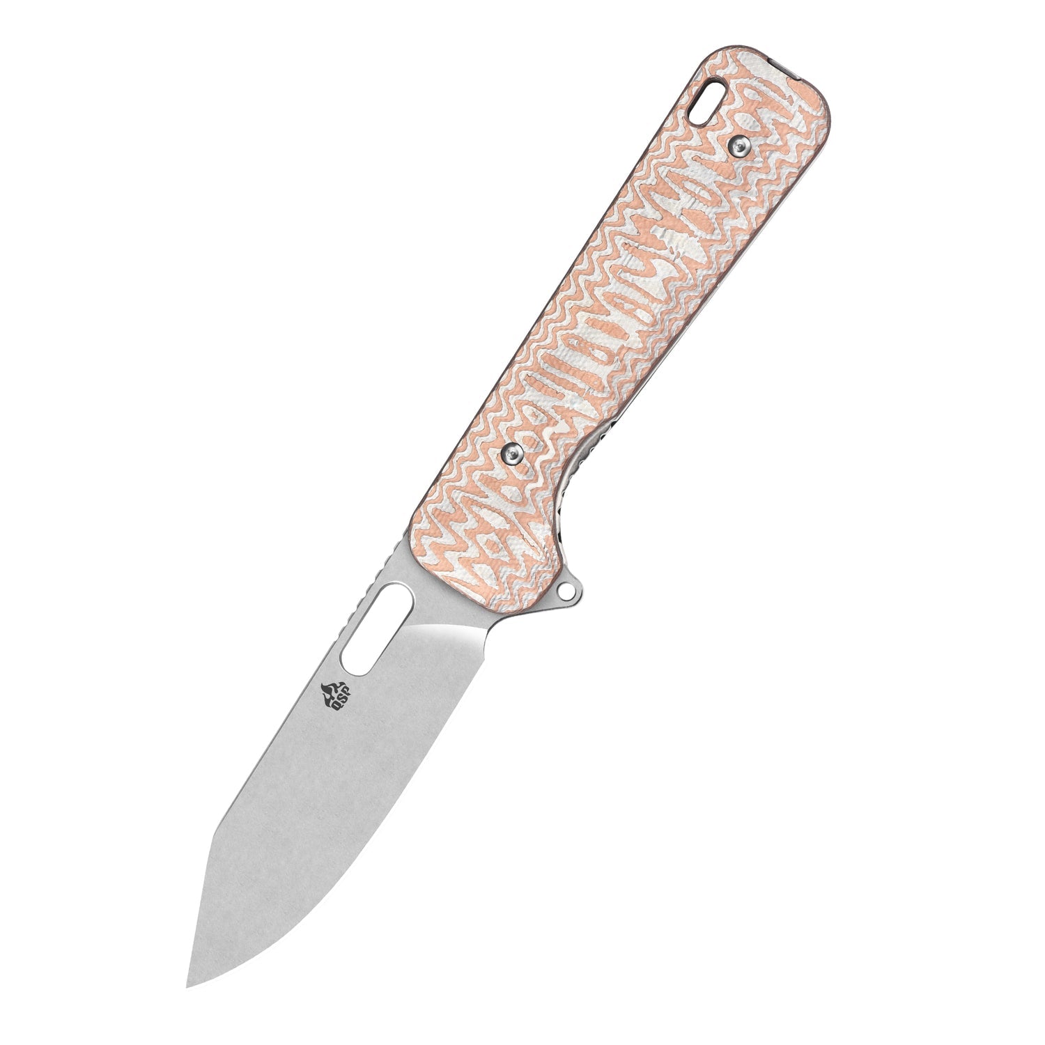 QSP Chameleon QS180-C1 14C28N Blade G10 with Copper and Aluminum Foil Handle Liner Lock Folding Knife