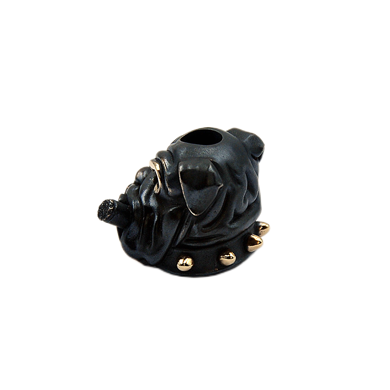 Apeshkov Bulldog brass Silver Custom Knife lanyard bead