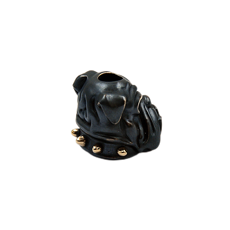 Apeshkov Bulldog brass Silver Custom Knife lanyard bead