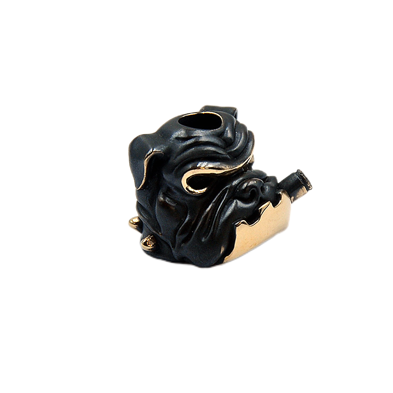 Apeshkov Bulldog brass Silver Custom Knife lanyard bead