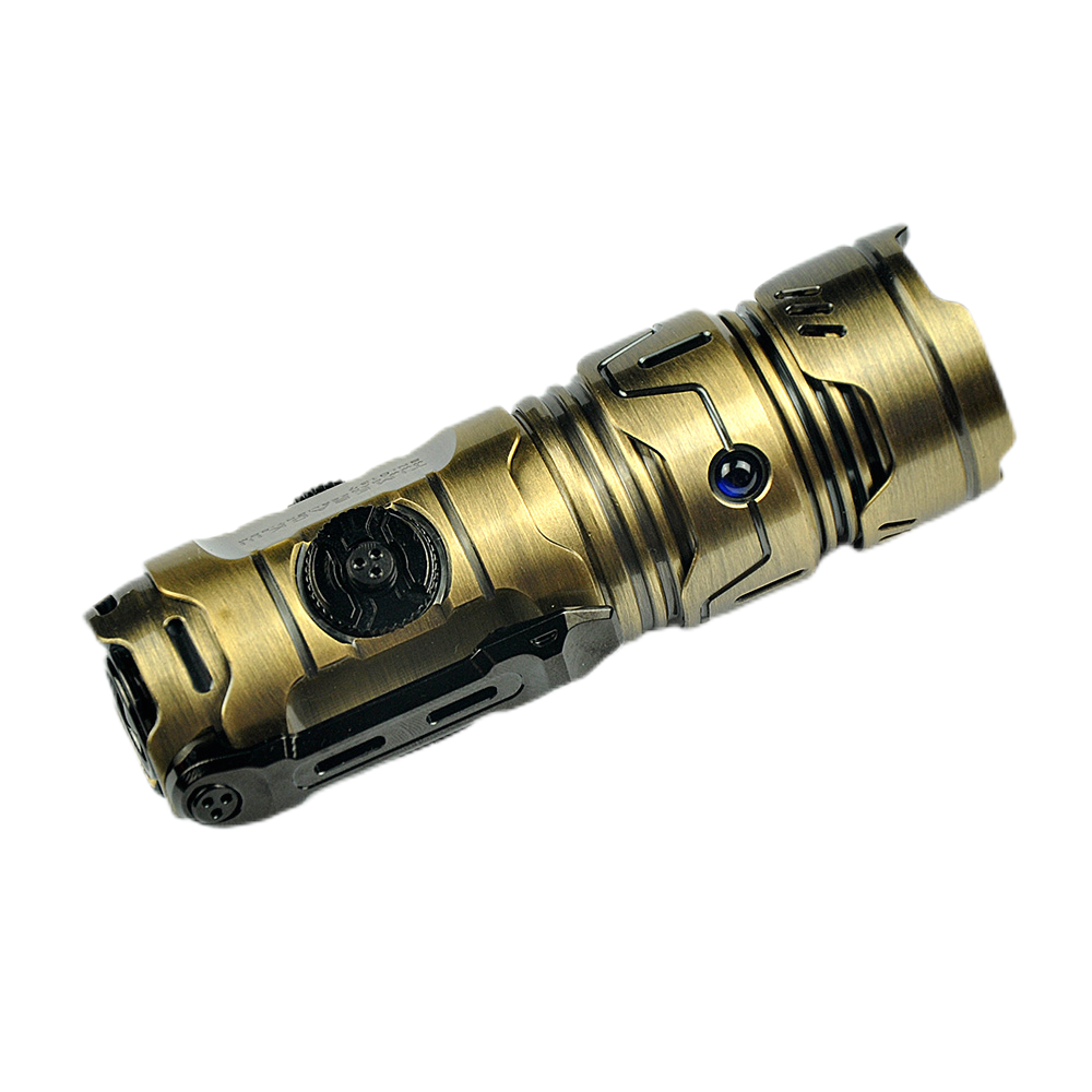 Mankerlight Timeback III EDC Flashlight Spinner Flashlight Use 18350 Battery Brass
