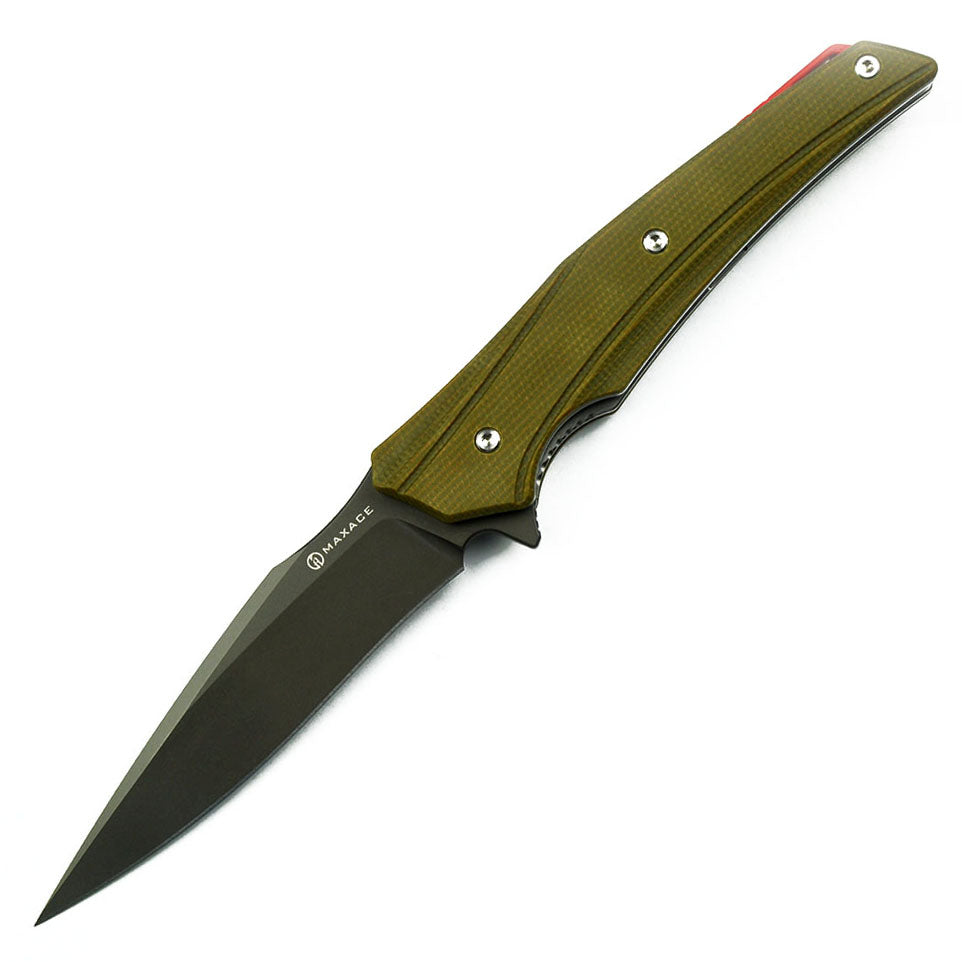 Maxace Knives Ranger MGR03 XW42 Blade Green Micarta Handle Liner Lock Folding Knife