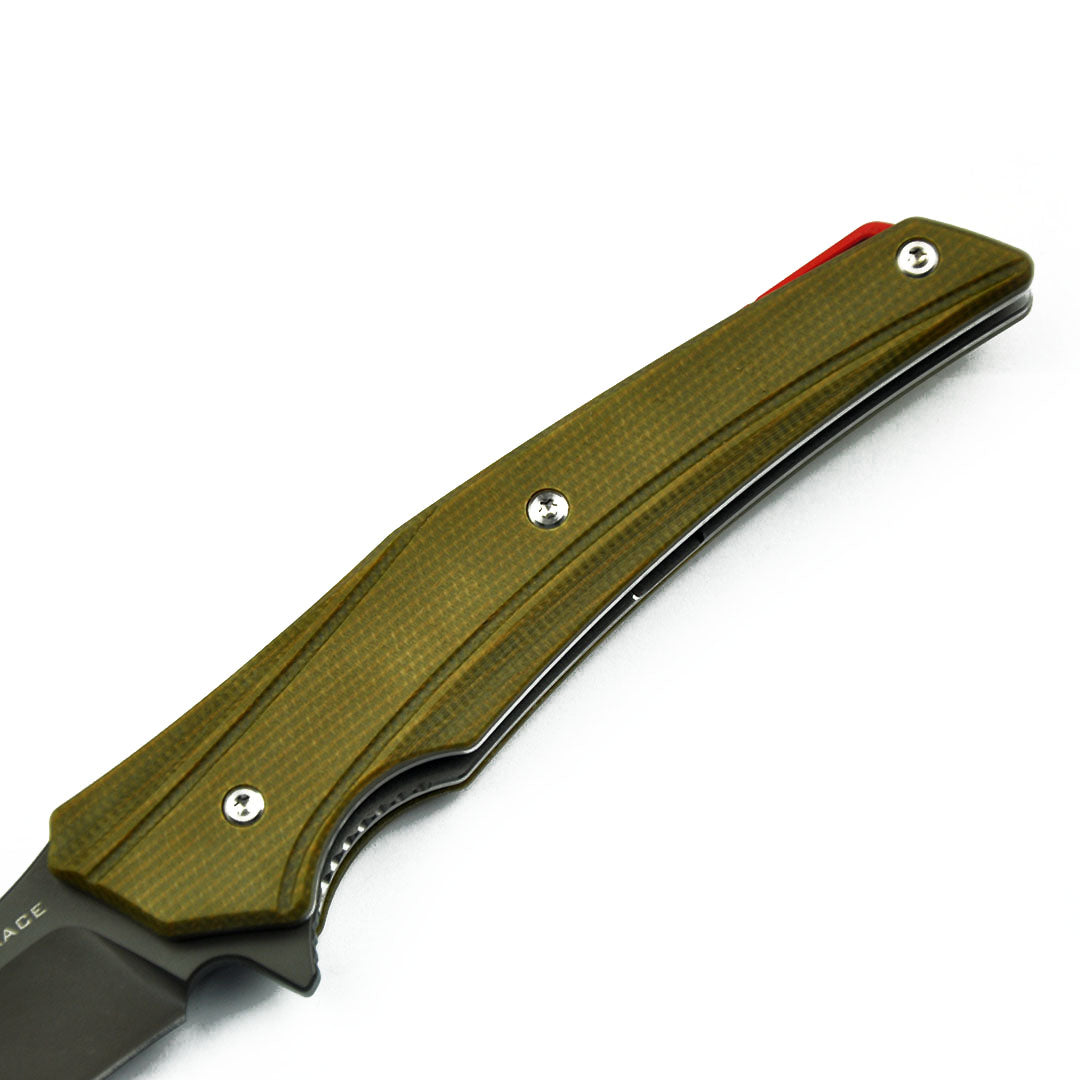 Maxace Knives Ranger MGR03 XW42 Blade Green Micarta Handle Liner Lock Folding Knife