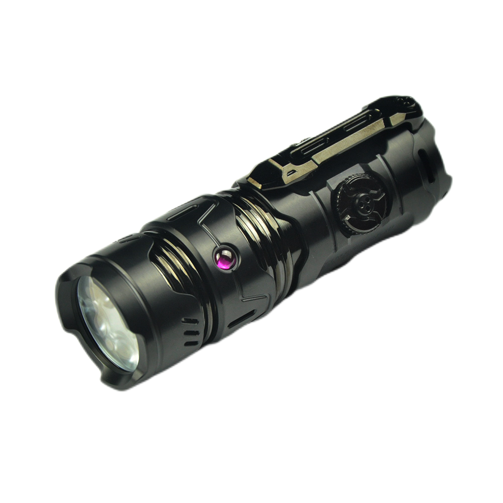 Mankerlight Timeback III EDC Flashlight Spinner Flashlight Use 18350 Battery Titanium Black