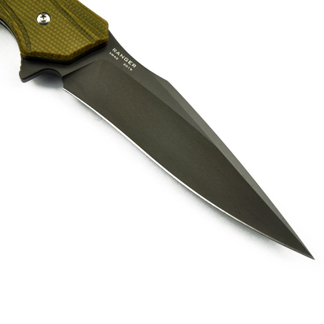 Maxace Knives Ranger MGR03 XW42 Blade Green Micarta Handle Liner Lock Folding Knife