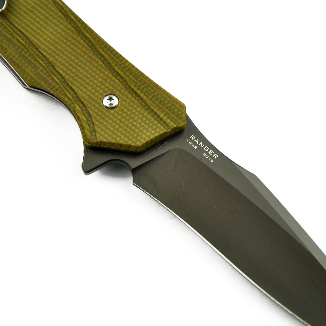 Maxace Knives Ranger MGR03 XW42 Blade Green Micarta Handle Liner Lock Folding Knife