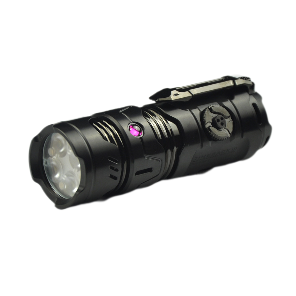 Mankerlight Timeback III EDC Flashlight Spinner Flashlight Use 18350 Battery Titanium Black