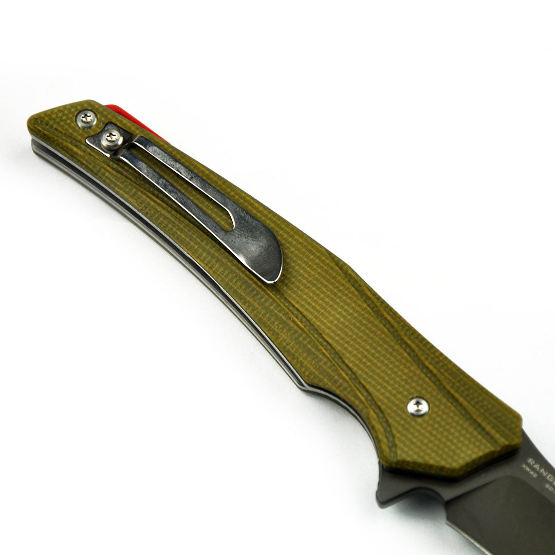 Maxace Knives Ranger MGR03 XW42 Blade Green Micarta Handle Liner Lock Folding Knife