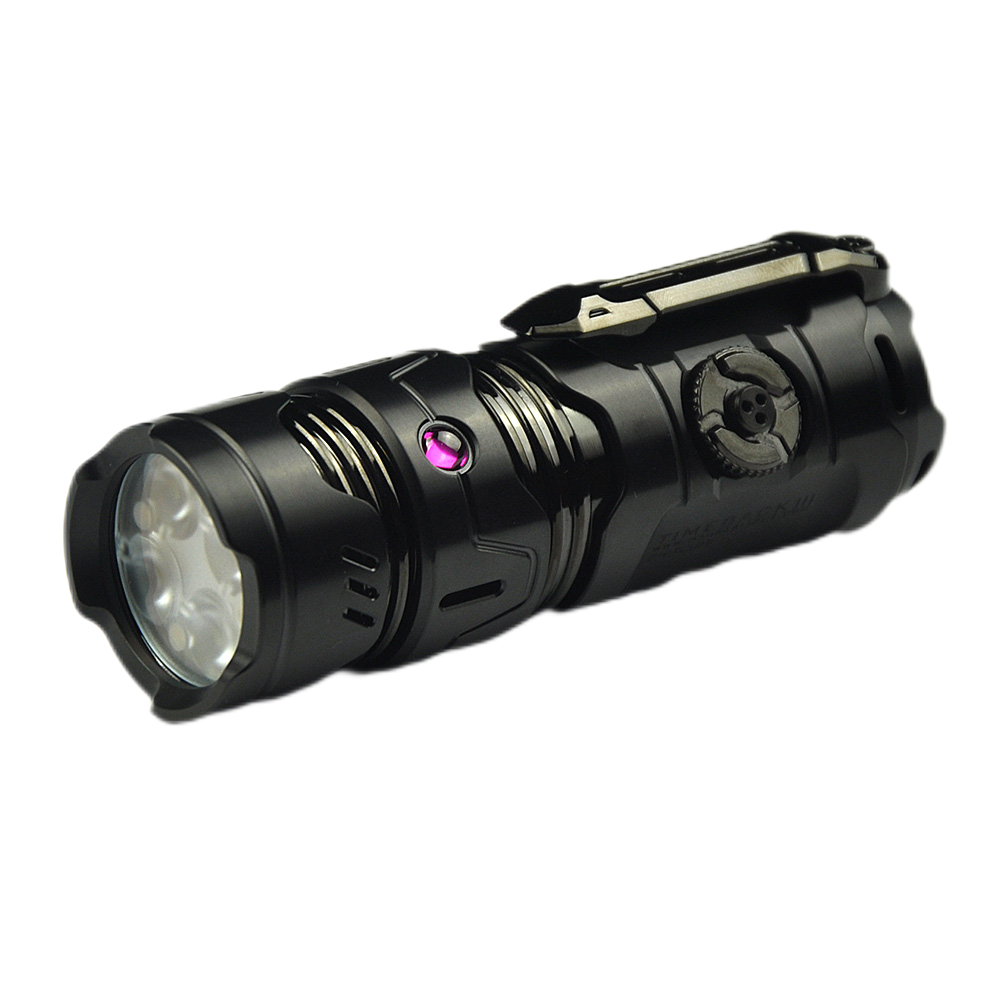 Mankerlight Timeback III EDC Flashlight Spinner Flashlight Use 18350 Battery Titanium Black