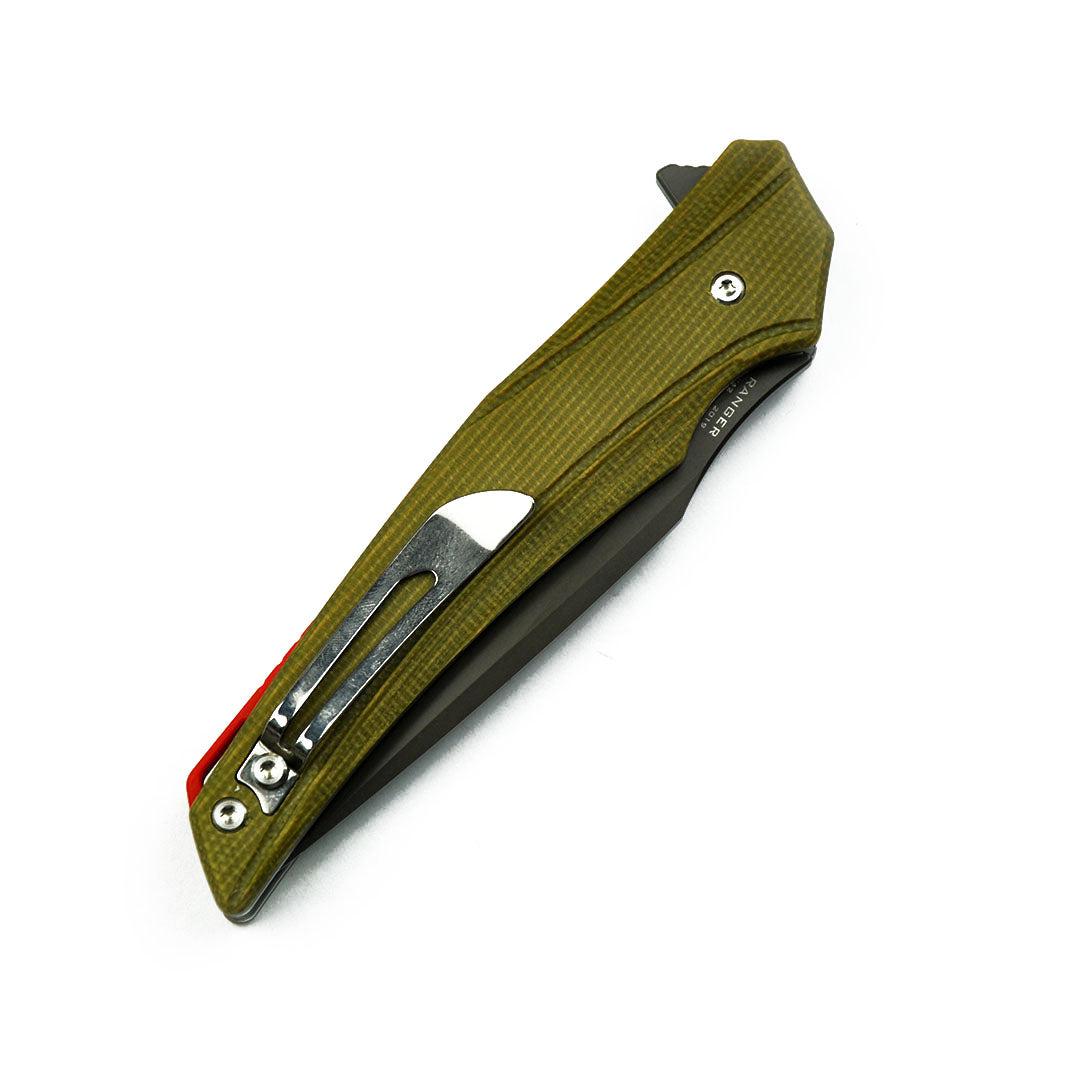 Maxace Knives Ranger MGR03 XW42 Blade Green Micarta Handle Liner Lock Folding Knife