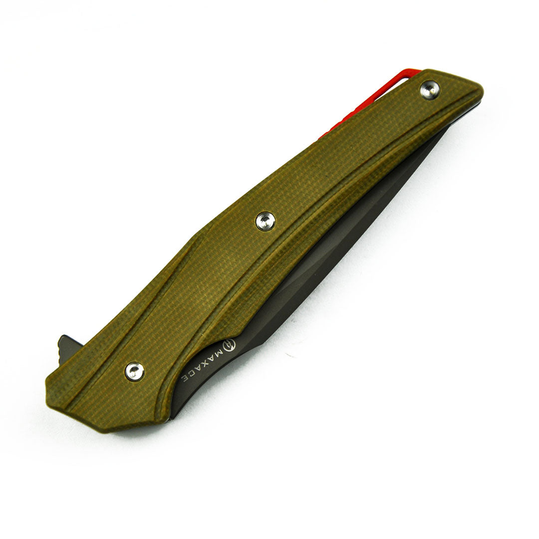 Maxace Knives Ranger MGR03 XW42 Blade Green Micarta Handle Liner Lock Folding Knife