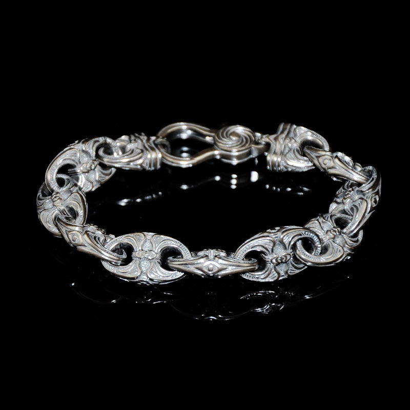 DYQ Jewelry Altas 925 Silver Bracelet For Men Gentleman Bracelet Mens Cuff Bracelets