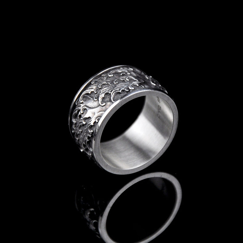 DYQ Jewelry Japan Wave II Ring 925 Silver Ring Wide Ring Man's Ring